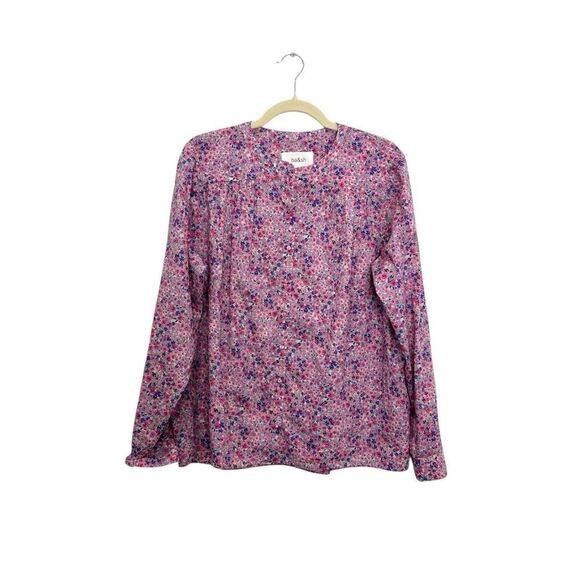 NEW Ba&Sh Chemise Xala Shirt in floral Pink - Picture 6 of 12